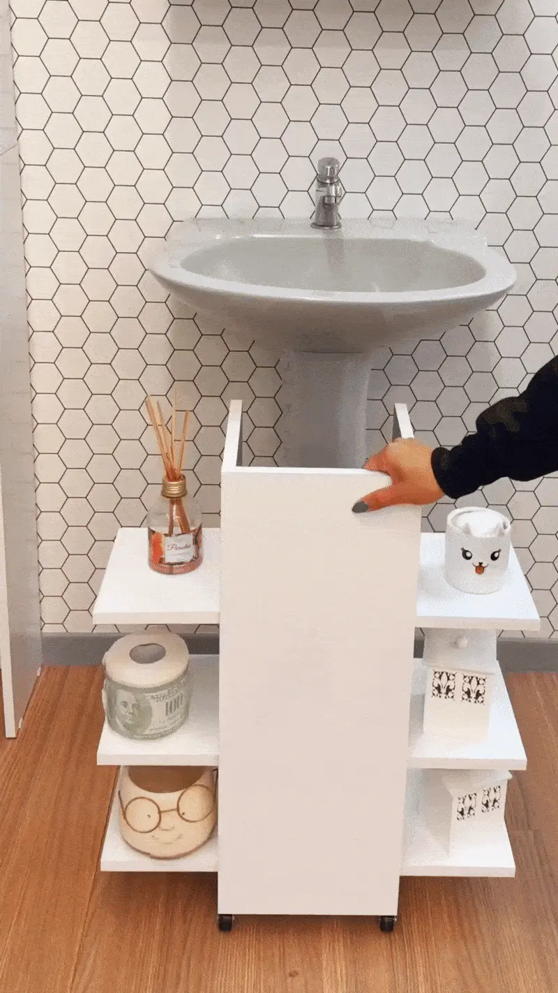 Étagère sous lavabo mobile